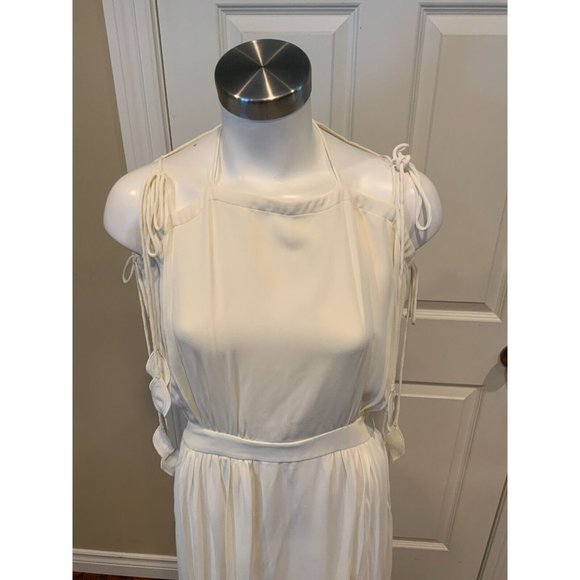 Tory Burch "Evalene" Ivory Cold Shoulder Crepe Maxi Dress, Size 2, NWT! - Picture 3 of 11